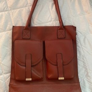 Kristen Bell leather work bag